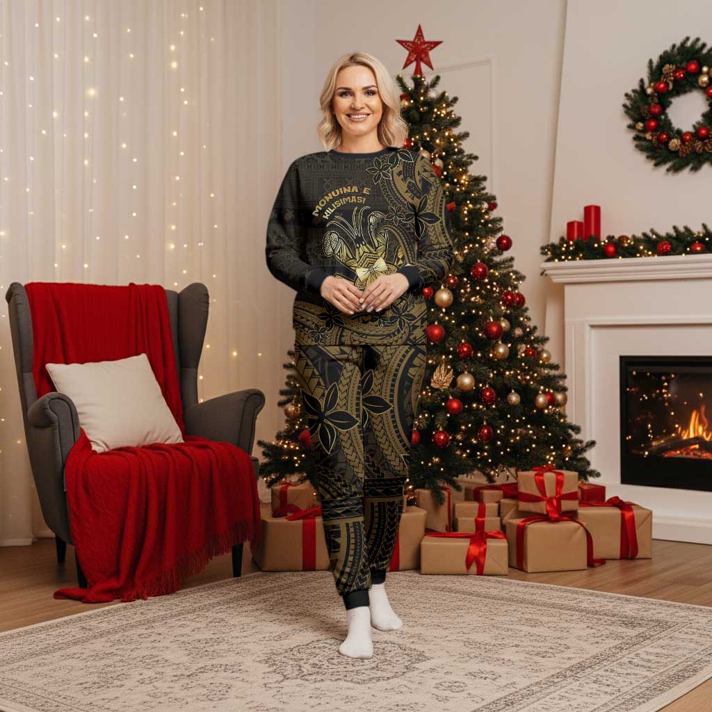 Niue Christmas Pajama Set Niuean Crab Xmas Tribal Waves - Polynesian Pride