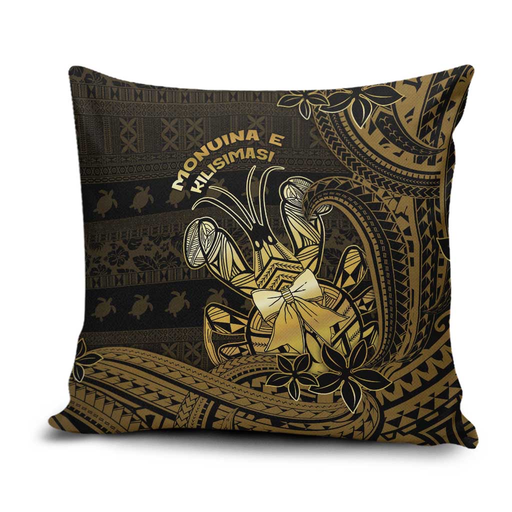 Niue Christmas Pillow Cover Niuean Crab Xmas Tribal Waves DT05 Gold - Polynesian Pride