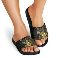 Niue Christmas Slide Sandals Niuean Crab Xmas Tribal Waves - Polynesian Pride