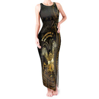 Niue Christmas Tank Maxi Dress Niuean Crab Xmas Tribal Waves - Polynesian Pride