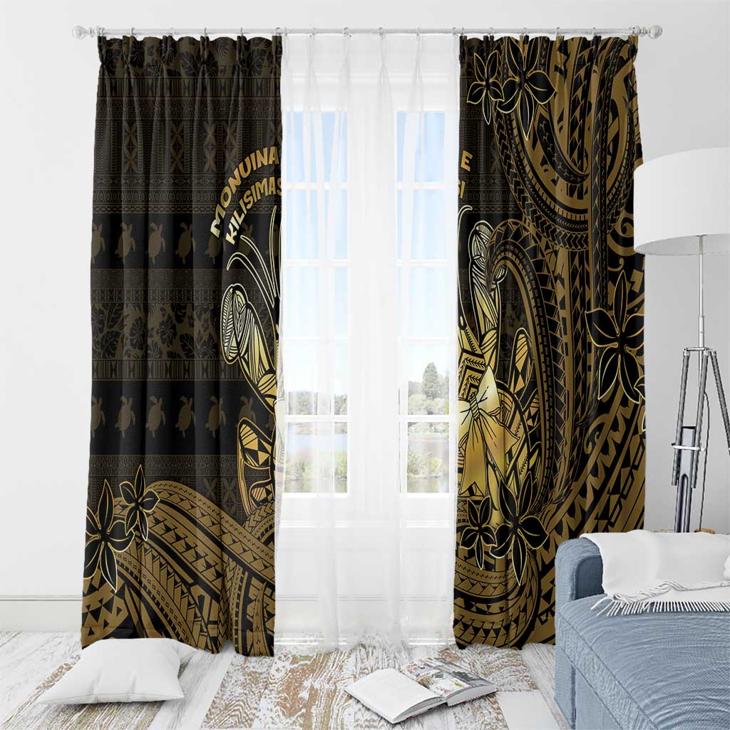 Niue Christmas Window Curtain Niuean Crab Xmas Tribal Waves - Polynesian Pride