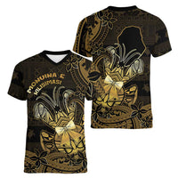 Niue Christmas Women V-Neck T-Shirt Niuean Crab Xmas Tribal Waves - Polynesian Pride
