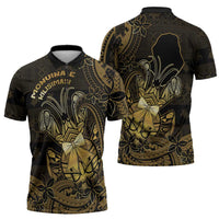 Niue Christmas Zipper Polo Shirt Niuean Crab Xmas Tribal Waves - Polynesian Pride