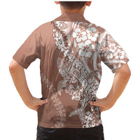 Hawaii Puakenikeni And Maile Lei Family Matching Mermaid Dress and Hawaiian Shirt Brown Polynesian Shark Tattoo DT05 - Polynesian Pride