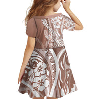 Hawaii Puakenikeni And Maile Lei Family Matching Summer Maxi Dress and Hawaiian Shirt Brown Polynesian Shark Tattoo DT05 - Polynesian Pride