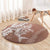 Hawaii Puakenikeni And Maile Lei Round Carpet Brown Polynesian Shark Tattoo DT05