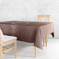 Hawaii Puakenikeni And Maile Lei Tablecloth Brown Polynesian Shark Tattoo DT05