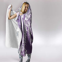 Hawaii Puakenikeni And Maile Lei Hooded Blanket Violet Polynesian Shark Tattoo DT05