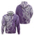 Hawaii Puakenikeni And Maile Lei Hoodie Violet Polynesian Shark Tattoo DT05