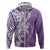 Hawaii Puakenikeni And Maile Lei Hoodie Violet Polynesian Shark Tattoo DT05