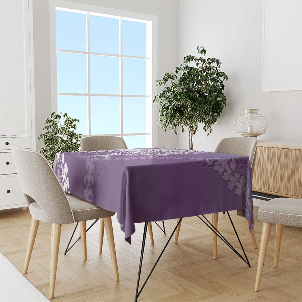 Hawaii Puakenikeni And Maile Lei Tablecloth Violet Polynesian Shark Tattoo DT05