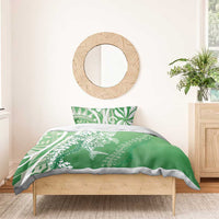 Hawaii Puakenikeni And Maile Lei Bedding Set Green Polynesian Shark Tattoo DT05 - Polynesian Pride