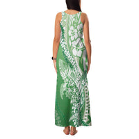 Hawaii Puakenikeni And Maile Lei Family Matching Tank Maxi Dress and Hawaiian Shirt Green Polynesian Shark Tattoo DT05 - Polynesian Pride