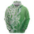 Hawaii Puakenikeni And Maile Lei Hoodie Green Polynesian Shark Tattoo DT05