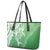 Hawaii Puakenikeni And Maile Lei Leather Tote Bag Green Polynesian Shark Tattoo DT05