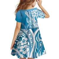 Hawaii Puakenikeni And Maile Lei Family Matching Tank Maxi Dress and Hawaiian Shirt Blue Polynesian Shark Tattoo DT05 - Polynesian Pride