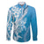 Hawaii Puakenikeni And Maile Lei Family Matching Tank Maxi Dress and Hawaiian Shirt Blue Polynesian Shark Tattoo DT05