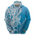 Hawaii Puakenikeni And Maile Lei Hoodie Blue Polynesian Shark Tattoo DT05