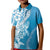 Hawaii Puakenikeni And Maile Lei Kid Polo Shirt Blue Polynesian Shark Tattoo DT05