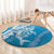 Hawaii Puakenikeni And Maile Lei Round Carpet Blue Polynesian Shark Tattoo DT05