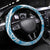 Hawaii Puakenikeni And Maile Lei Steering Wheel Cover Blue Polynesian Shark Tattoo DT05