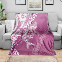 Hawaii Puakenikeni And Maile Lei Blanket Pink Polynesian Shark Tattoo DT05