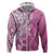 Hawaii Puakenikeni And Maile Lei Hoodie Pink Polynesian Shark Tattoo DT05