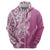 Hawaii Puakenikeni And Maile Lei Hoodie Pink Polynesian Shark Tattoo DT05