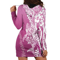 Hawaii Puakenikeni And Maile Lei Hoodie Dress Pink Polynesian Shark Tattoo DT05