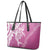 Hawaii Puakenikeni And Maile Lei Leather Tote Bag Pink Polynesian Shark Tattoo DT05