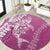 Hawaii Puakenikeni And Maile Lei Round Carpet Pink Polynesian Shark Tattoo DT05