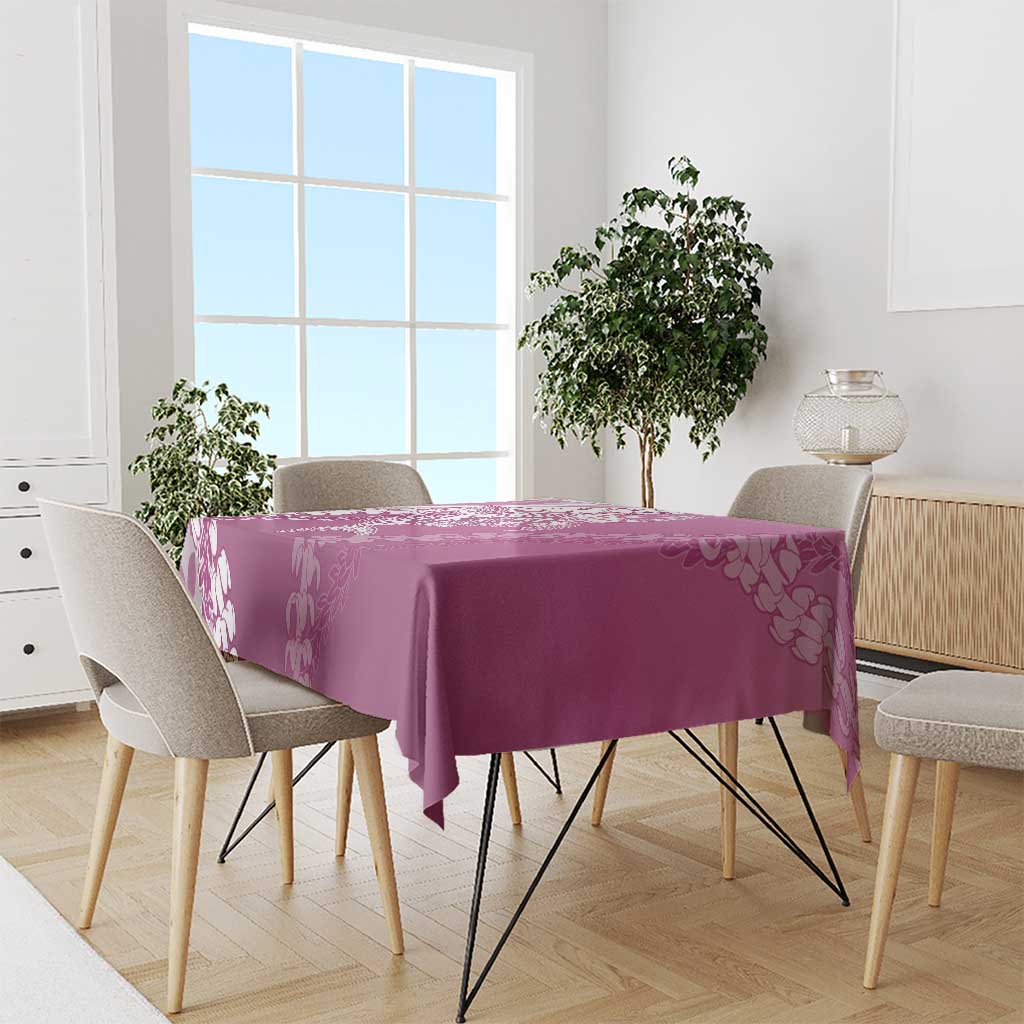 Hawaii Puakenikeni And Maile Lei Tablecloth Pink Polynesian Shark Tattoo DT05
