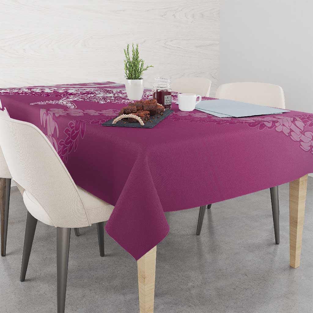 Hawaii Puakenikeni And Maile Lei Tablecloth Pink Polynesian Shark Tattoo DT05