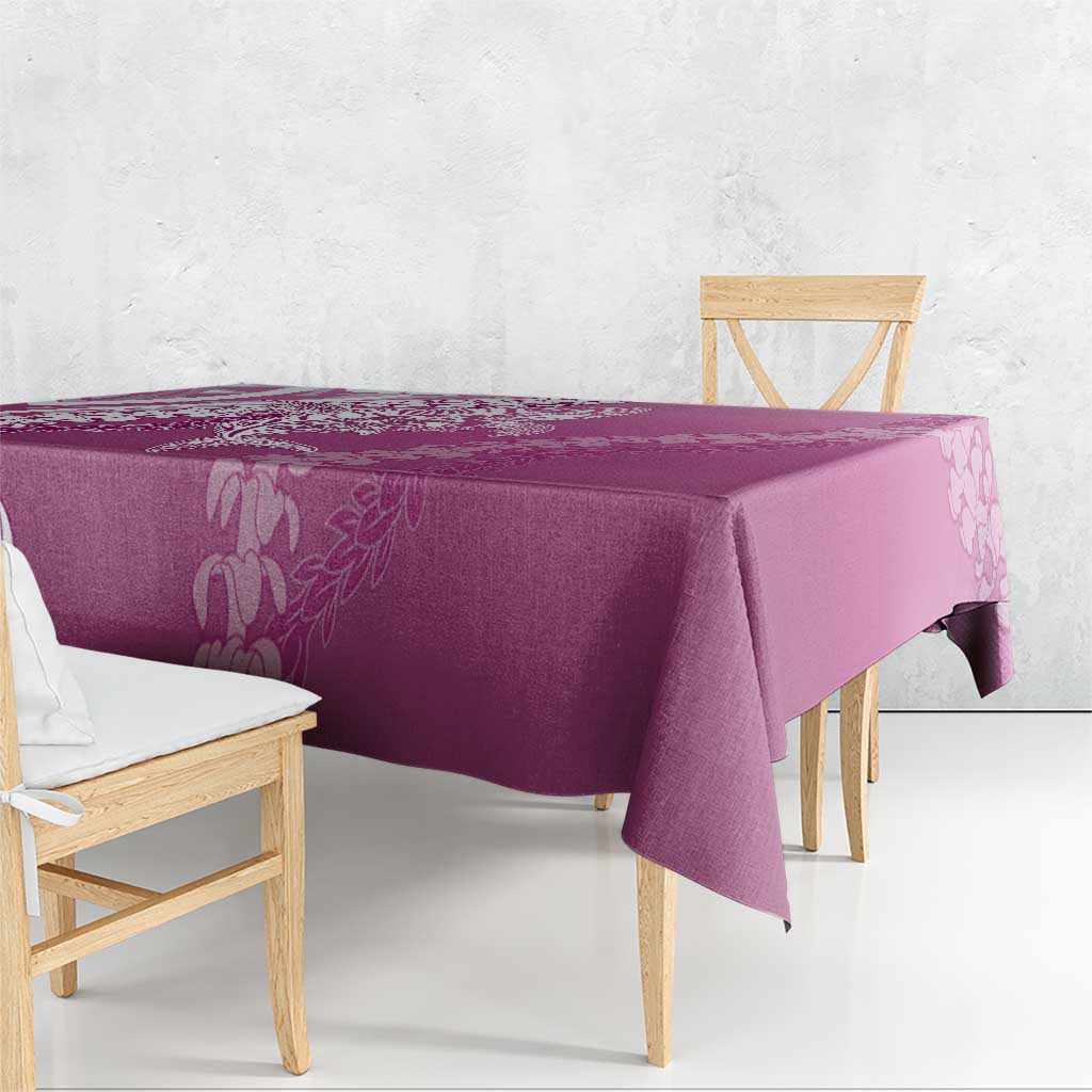 Hawaii Puakenikeni And Maile Lei Tablecloth Pink Polynesian Shark Tattoo DT05