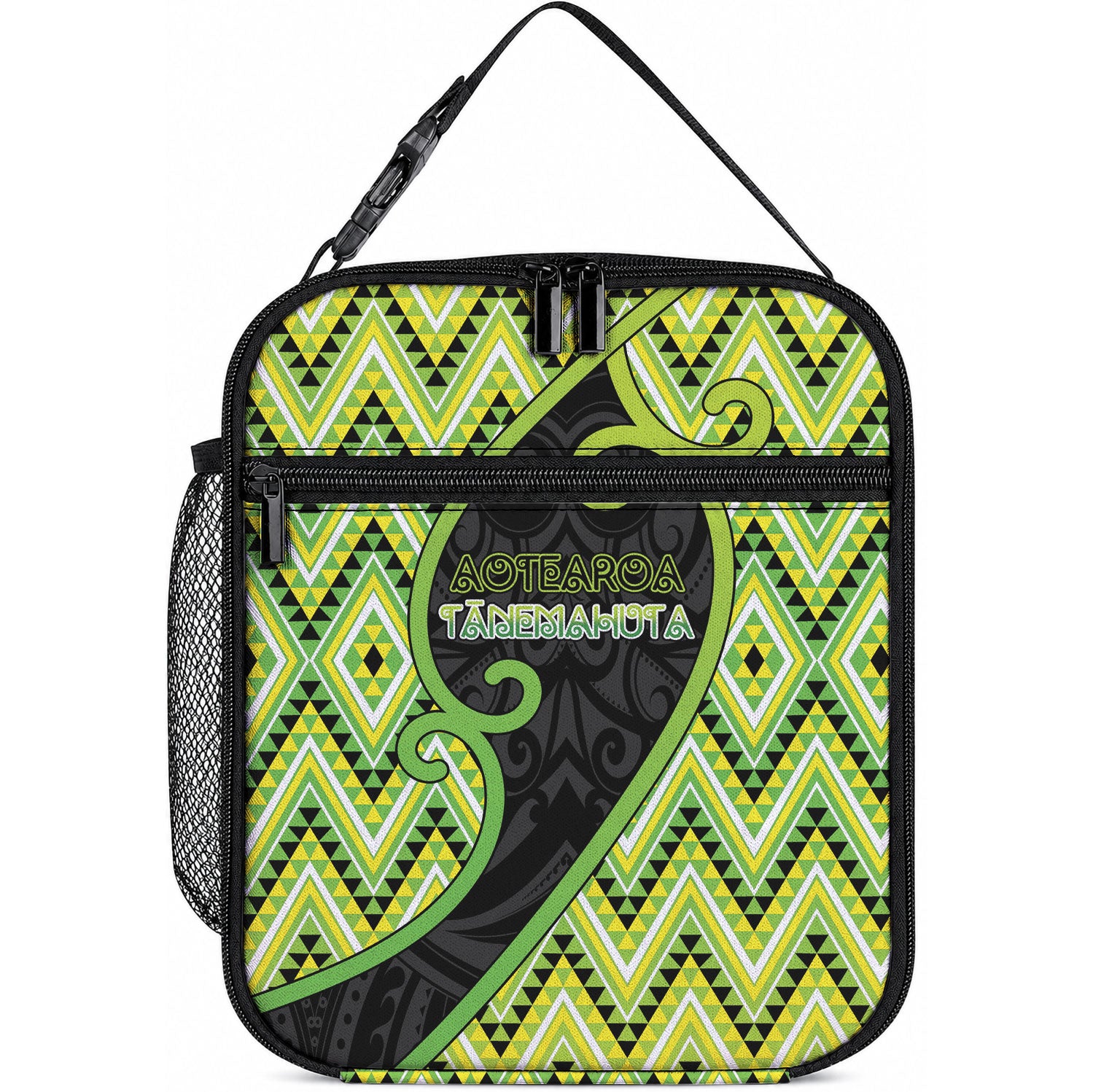 Aotearoa Atua Tanemahuta Lunch Bag God Of Forests Koru Patterns Koru Patterns DT05 10.2 × 8.3 × 4.3 inch Green - Polynesian Pride