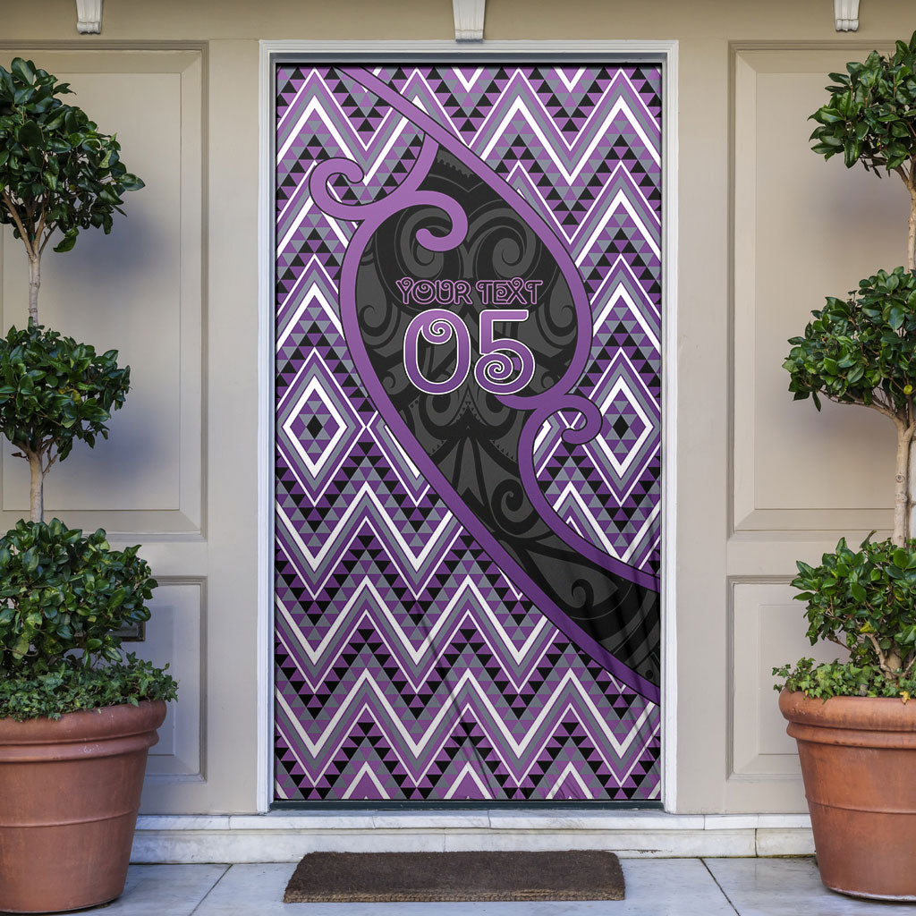 Custom Aotearoa Atua Tawhirimatea Door Cover God Of Storms Koru Patterns DT05 Purple - Polynesian Pride