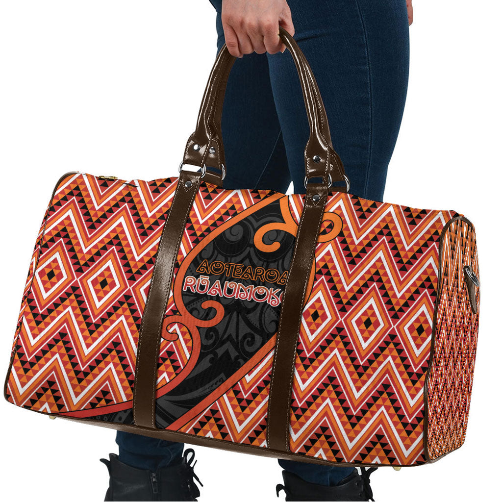 Aotearoa Atua Ruaumoko Travel Bag God Of Volcanoes Koru Patterns DT05 - Polynesian Pride