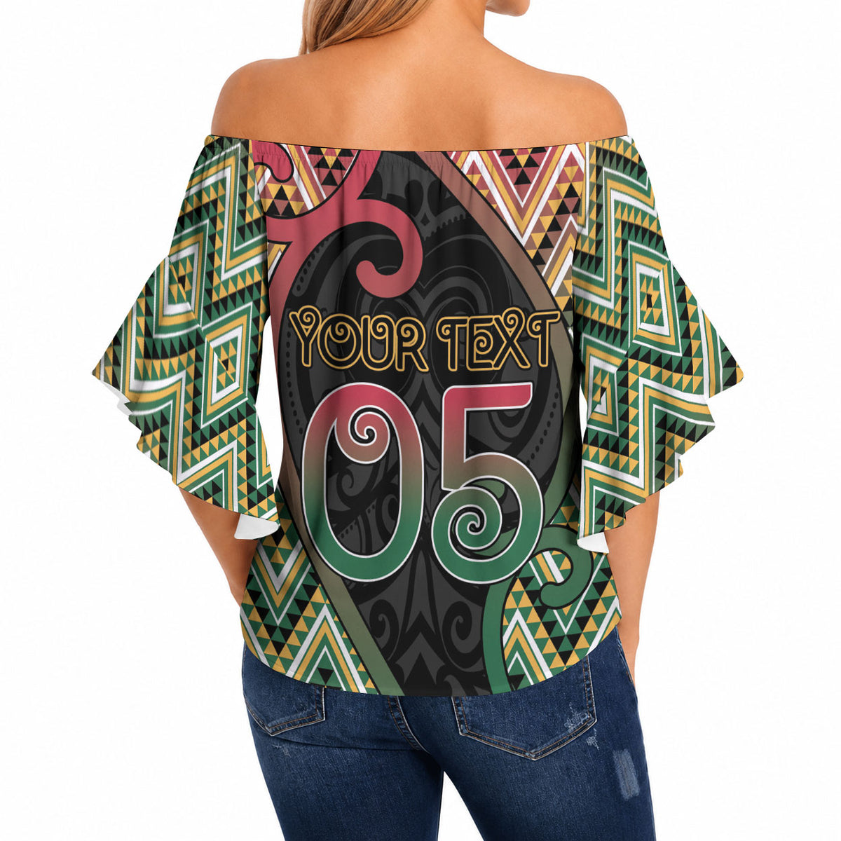 Custom Aotearoa Atua Maui Off Shoulder Wrap Waist Top Demigod Hero And Trickster Koru Patterns DT05 - Polynesian Pride