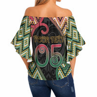 Custom Aotearoa Atua Maui Off Shoulder Wrap Waist Top Demigod Hero And Trickster Koru Patterns DT05 - Polynesian Pride