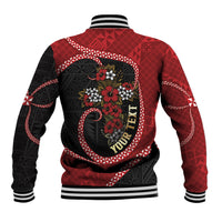 Personalised Tonga Kilisimasi Fiefia Baseball Jacket Praying Santa Hibiscus Cross DT05 - Polynesian Pride