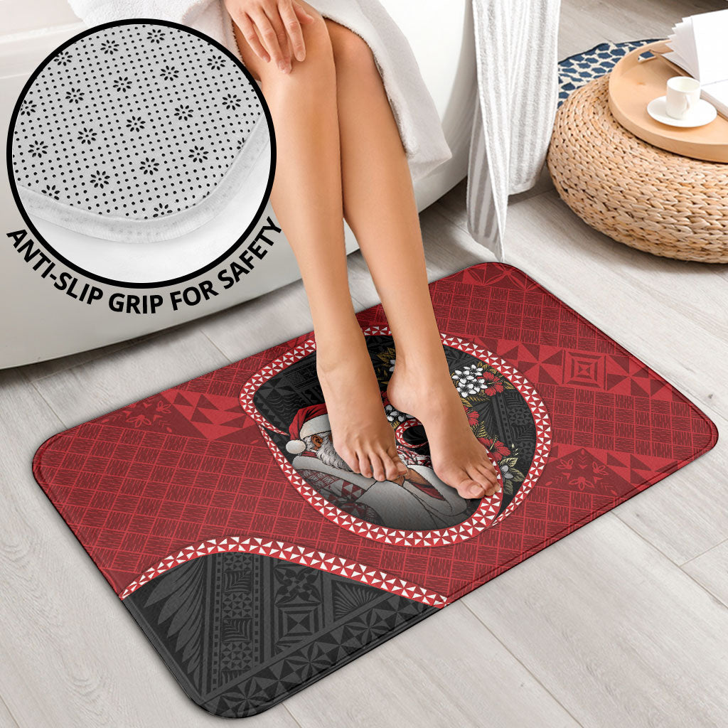 Tonga Kilisimasi Fiefia Bathroom Set Praying Santa Hibiscus Cross DT05 - Polynesian Pride