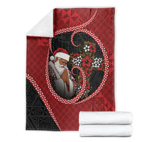 Tonga Kilisimasi Fiefia Blanket Praying Santa Hibiscus Cross DT05 - Polynesian Pride