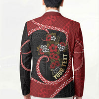 Personalised Tonga Kilisimasi Fiefia Blazer Praying Santa Hibiscus Cross DT05 - Polynesian Pride