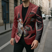 Personalised Tonga Kilisimasi Fiefia Blazer Praying Santa Hibiscus Cross DT05 - Polynesian Pride