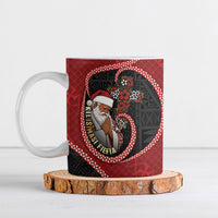 Personalised Tonga Kilisimasi Fiefia Ceramic Mug Praying Santa Hibiscus Cross DT05 Red - Polynesian Pride