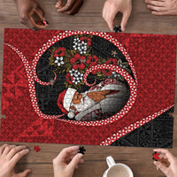 Tonga Kilisimasi Fiefia Puzzle Praying Santa Hibiscus Cross DT05 - Polynesian Pride