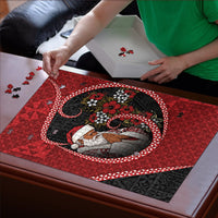 Tonga Kilisimasi Fiefia Puzzle Praying Santa Hibiscus Cross DT05 - Polynesian Pride