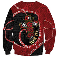 Personalised Tonga Kilisimasi Fiefia Sweatshirt Praying Santa Hibiscus Cross DT05 - Polynesian Pride