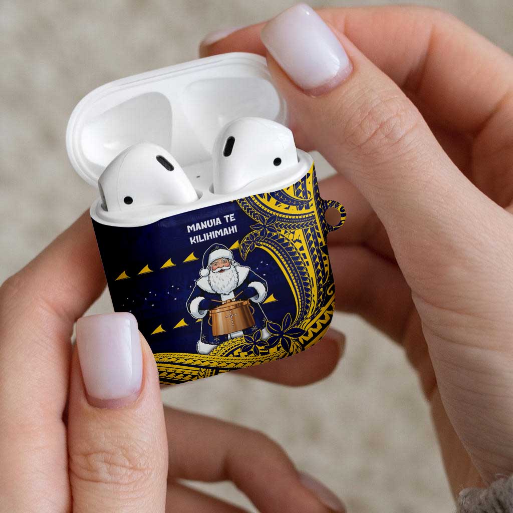 Tokelau Christmas AirPods Case Santa With Tuluma Xmas Tribal Waves - Polynesian Pride