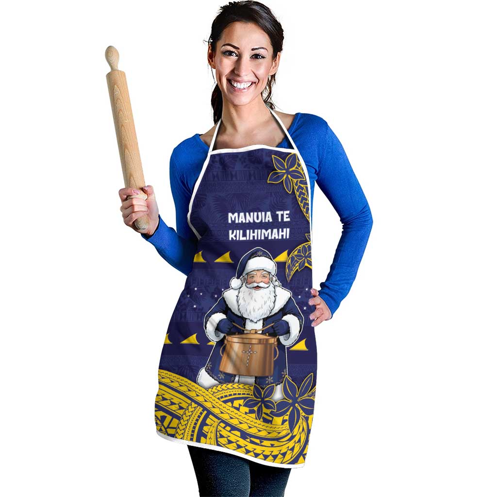 Tokelau Christmas Apron Santa With Tuluma Xmas Tribal Waves - Polynesian Pride